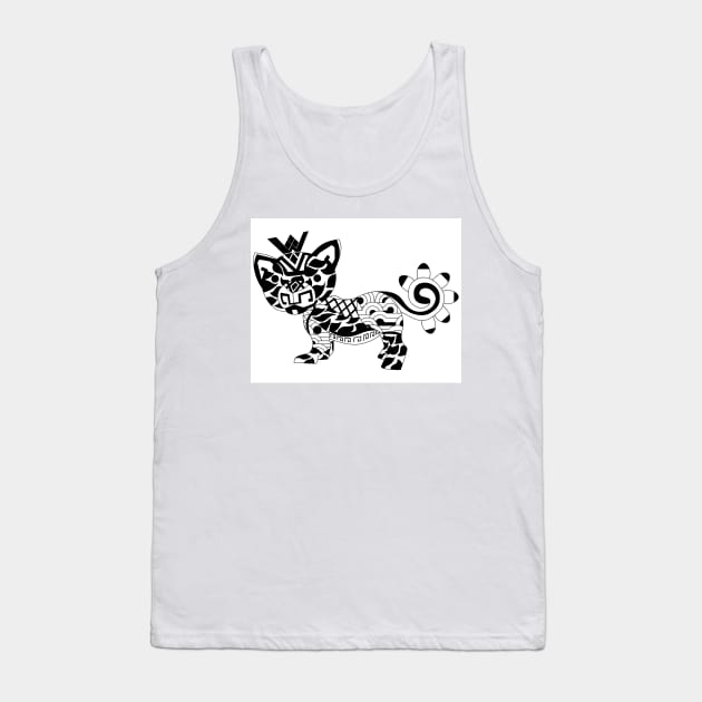 mexican cougar panther ecopop in totonac crown art patterns Tank Top by jorge_lebeau